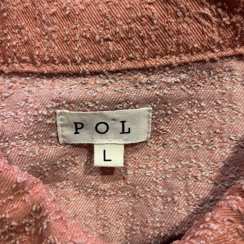 POL Crop Embroidered/Lace/2‎ Flap Pckts Jacket Boho Size Large - Picture 5 of 6